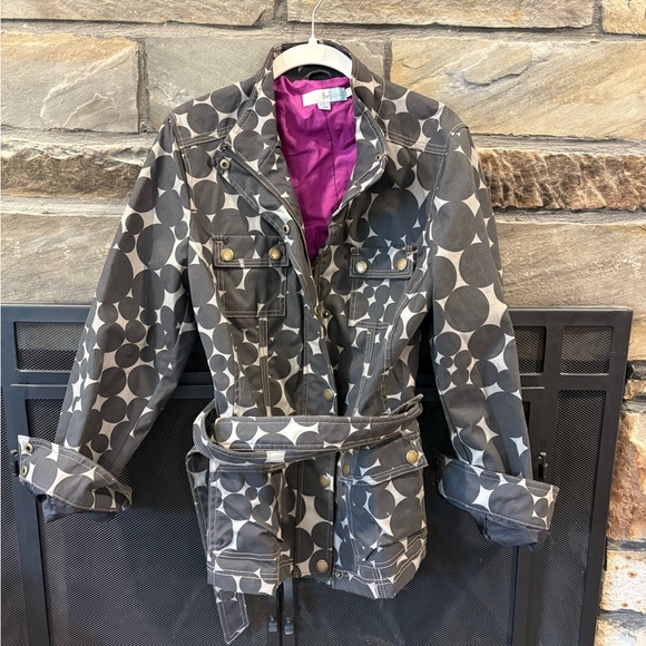 Boden Jackets & Blazers - Boden waxed cotton jacket in gray and brown polka dot ‘camo’ pattern